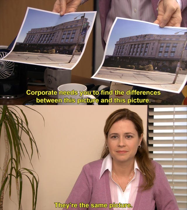 r/MemeRestoration - Jenna Fischer holding a picture of a building