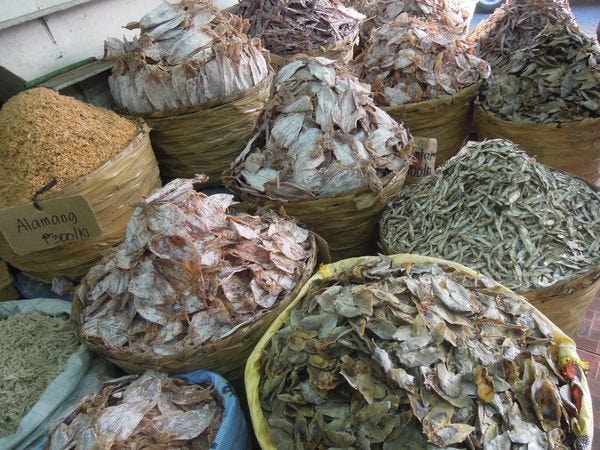 Travel Dried fish in Taboan Market in Cebu