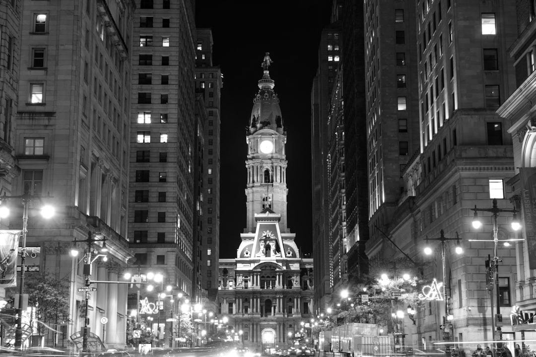 philadelphia city hall at night