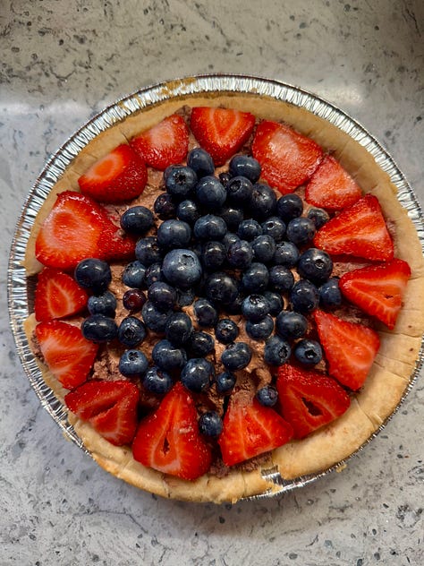 red, white, and blue appetizers, desserts, and main courses