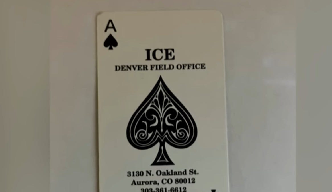 ICE Leaving Ace Of Spades Death Cards Just Like In Vietnam, Which Worked Out Great