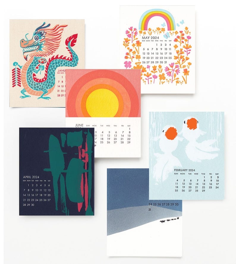 2024 Ilee Letterpress and Silkscreen Calendar image 1