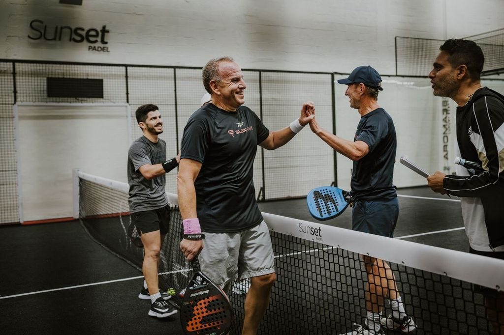  Scott London on court at Sunset Padel