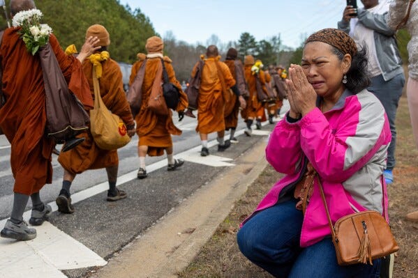 Monks walking for peace reach Georgia on journey to Washington, DC | AP News