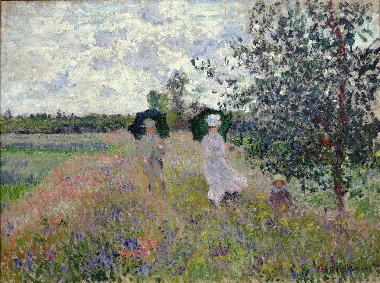 Taking a Walk Near Argenteuil by Claude Monet