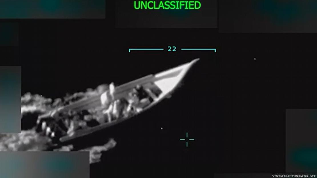 A black and white screenshot of a speedboat 