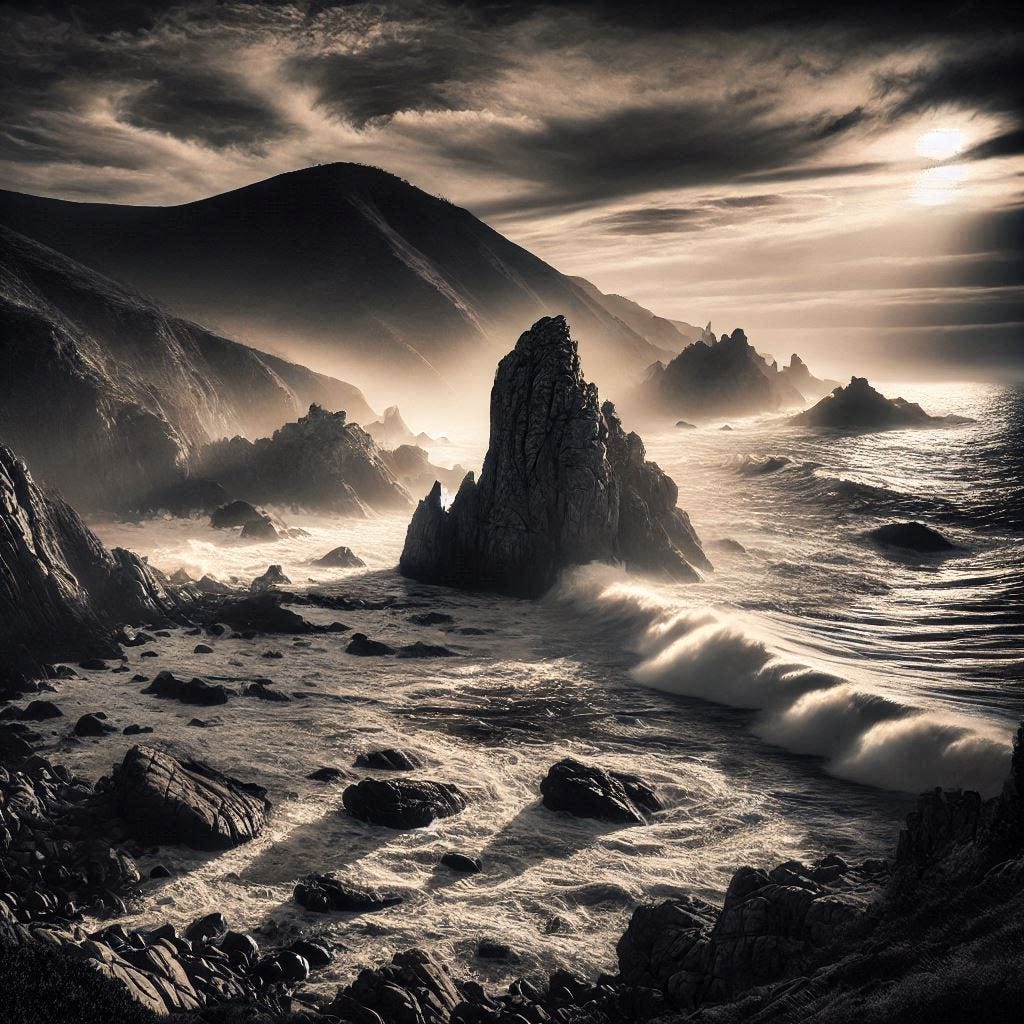 garrapata state park in the style of ansel adams