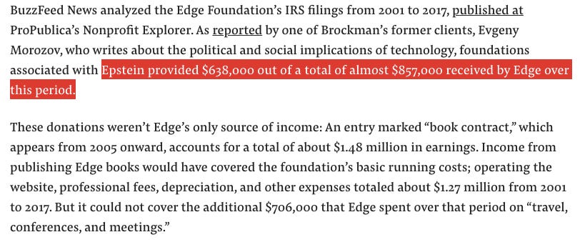 The financial breakdown of the Epstein-funded edge events Musk was attending and hosting:

 