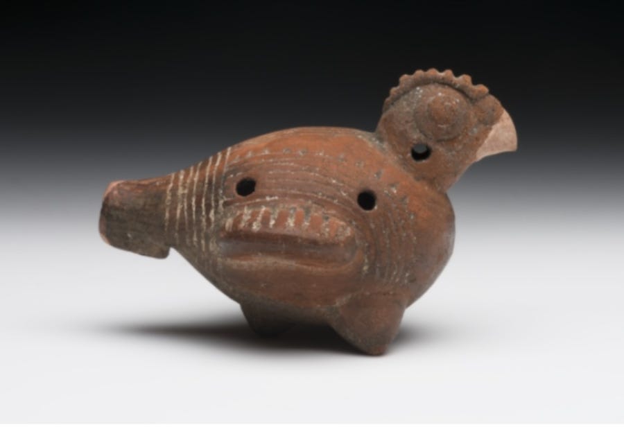 Four hole ocarina, bird form, Costa Rica, PM 51-50-20/18544