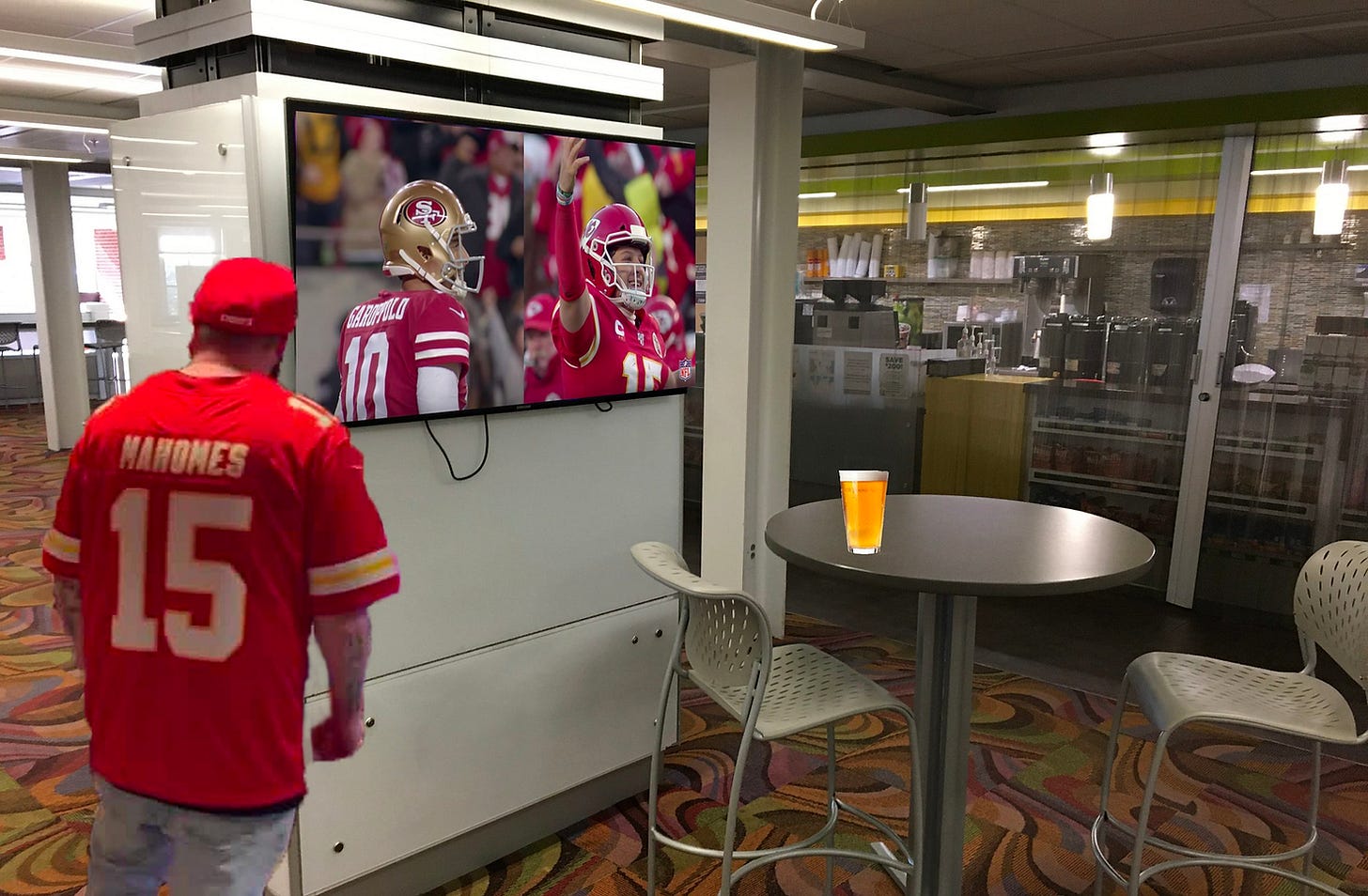 loser watches superbowl