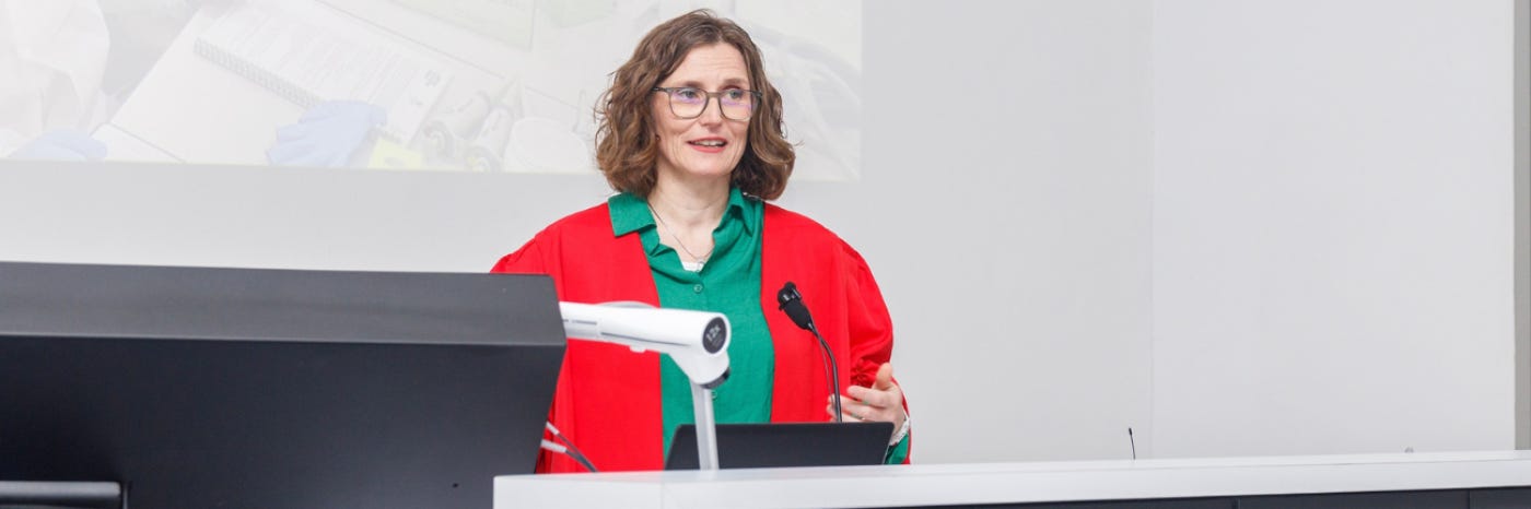 Prof Elizabeth Streicher photographed while delivering her inaugural at the Faculty of Medicine and Health Sciences on the Tygerberg Campus. Prof Elizabeth Streicher photographed while delivering her inaugural at the Faculty of Medicine and Health Sciences on the Tygerberg Campus.