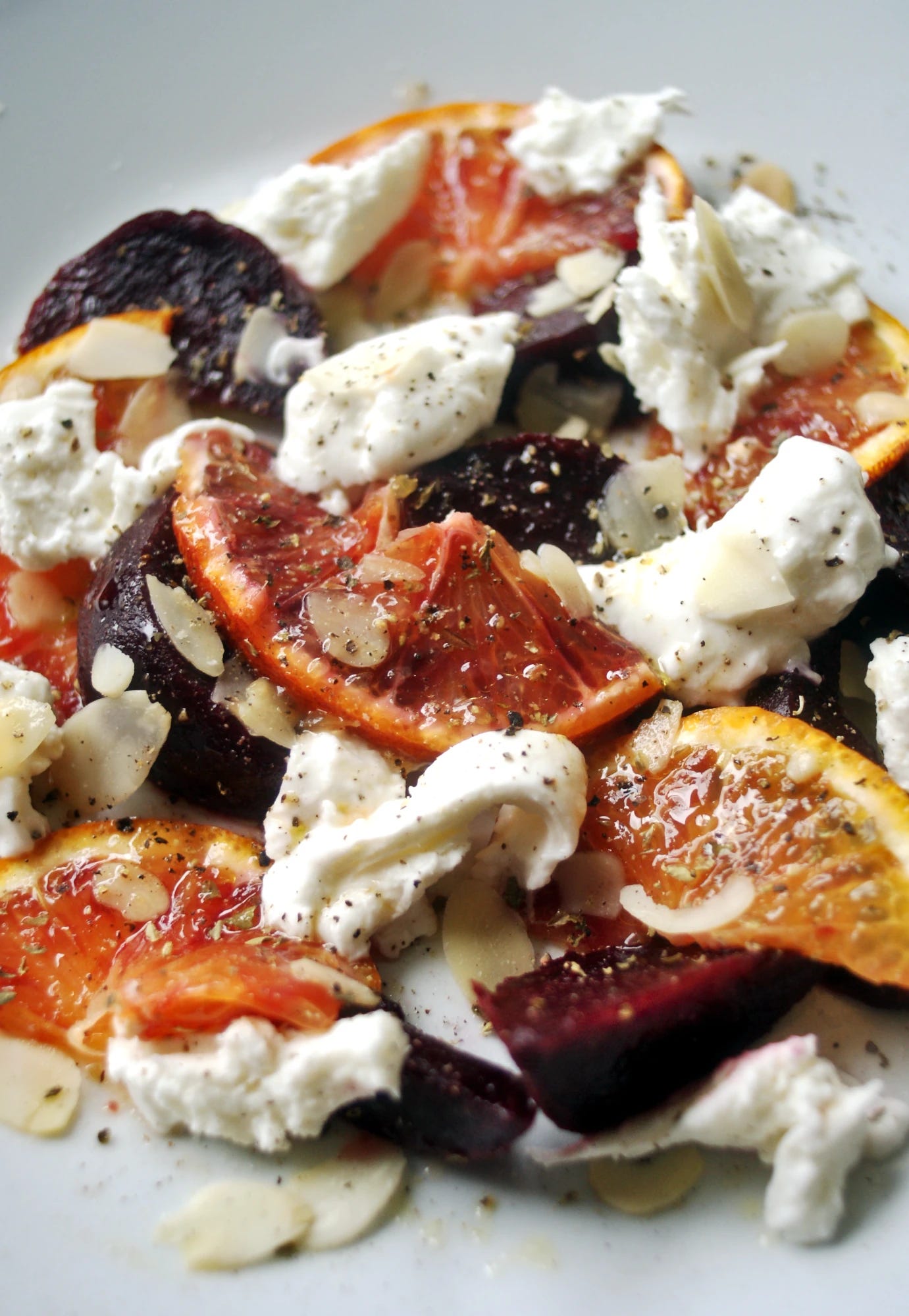Blood orange, beetroot, mozzarella salad