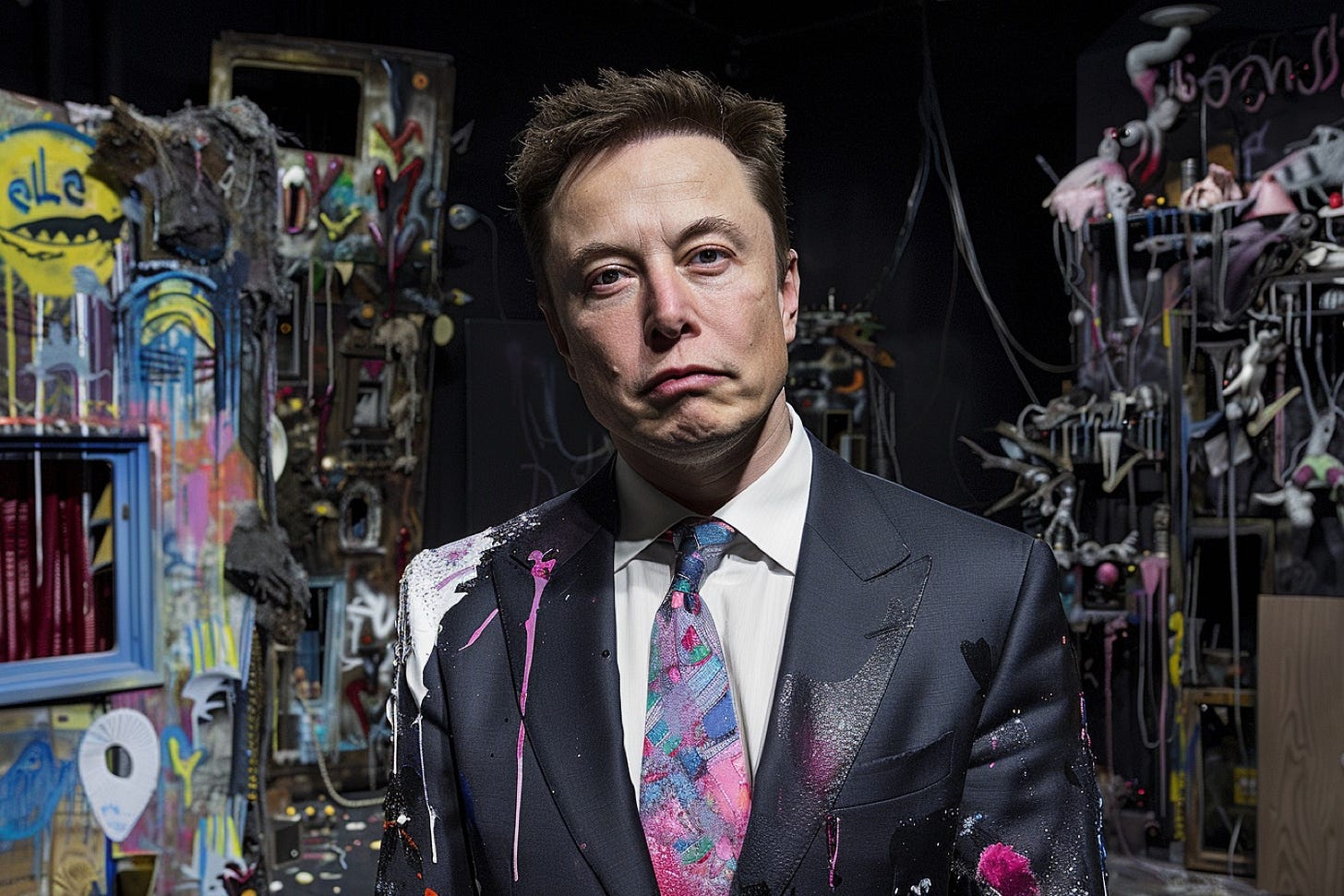 Elon Musk as an NPC )Boing Boing/Midjourney)