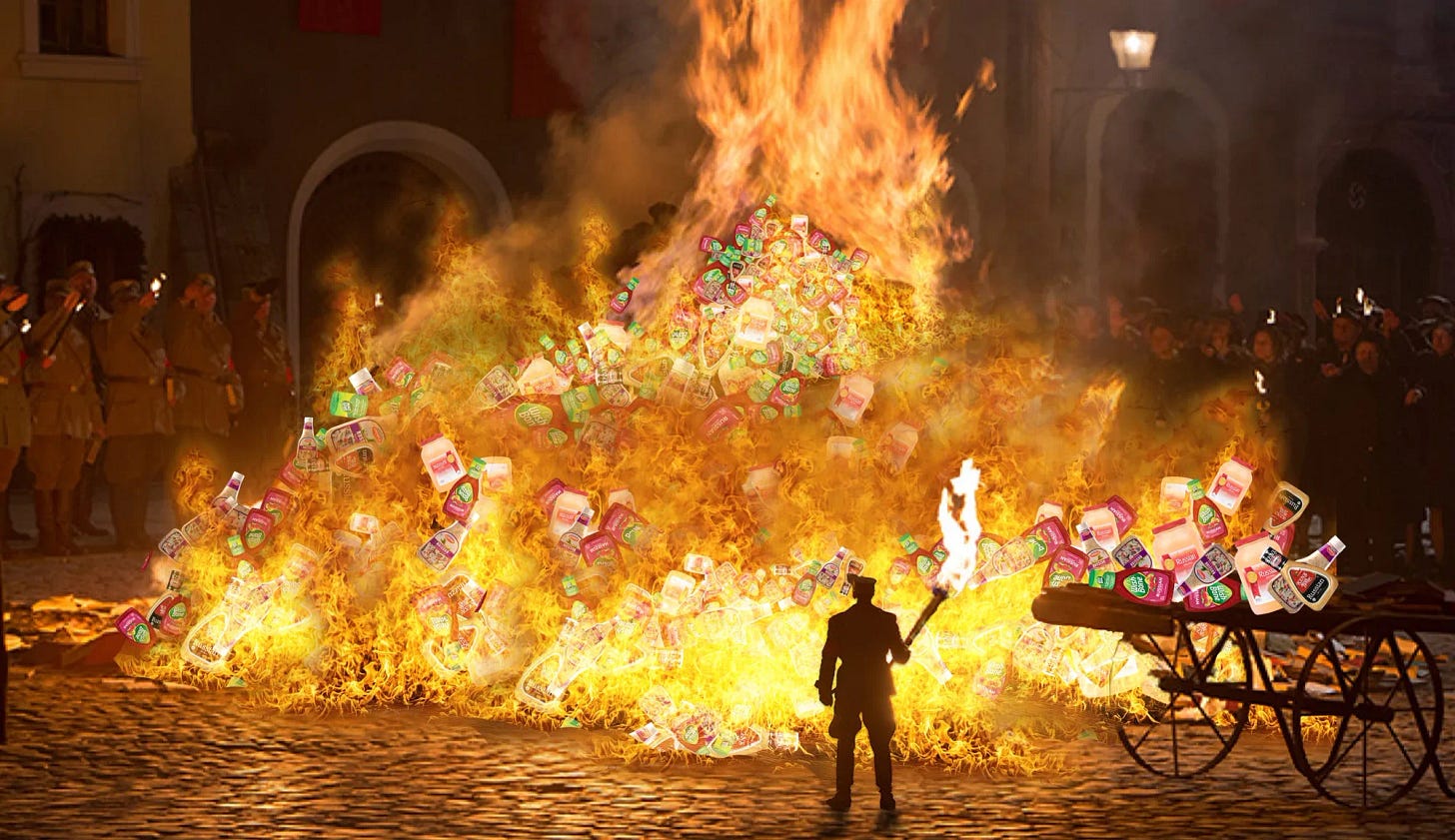 San Fransickos Burn Pyre Of Russian Dressing In A Brave And Virtuous Display Of Solidarity