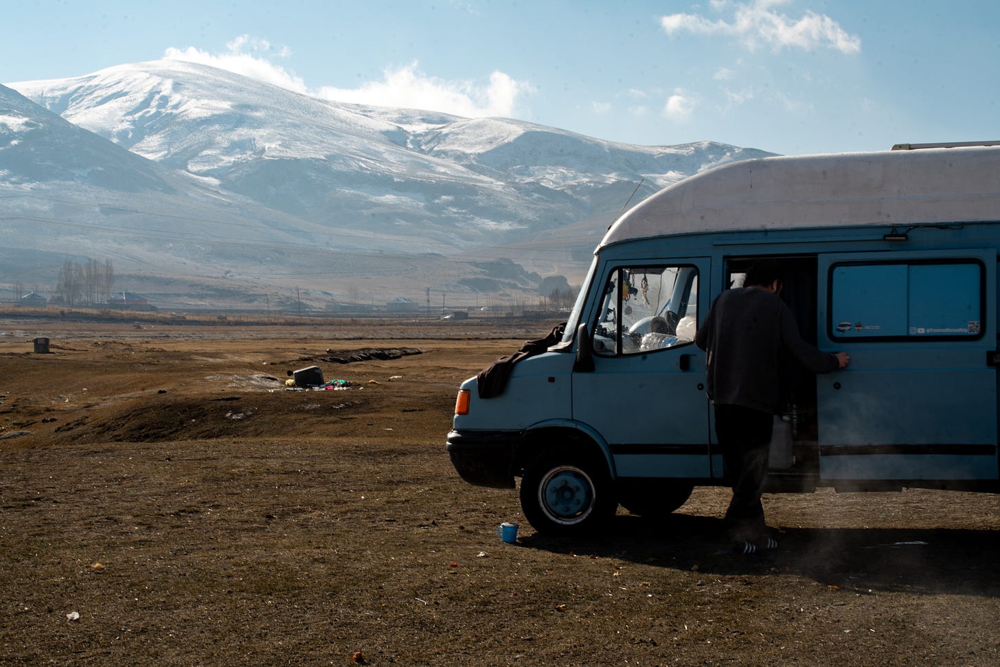 Eastern Turkey Türkiye Caldiran plain Iran border plain barren empty silence travel writing writer vanlife van camper story stories on the road