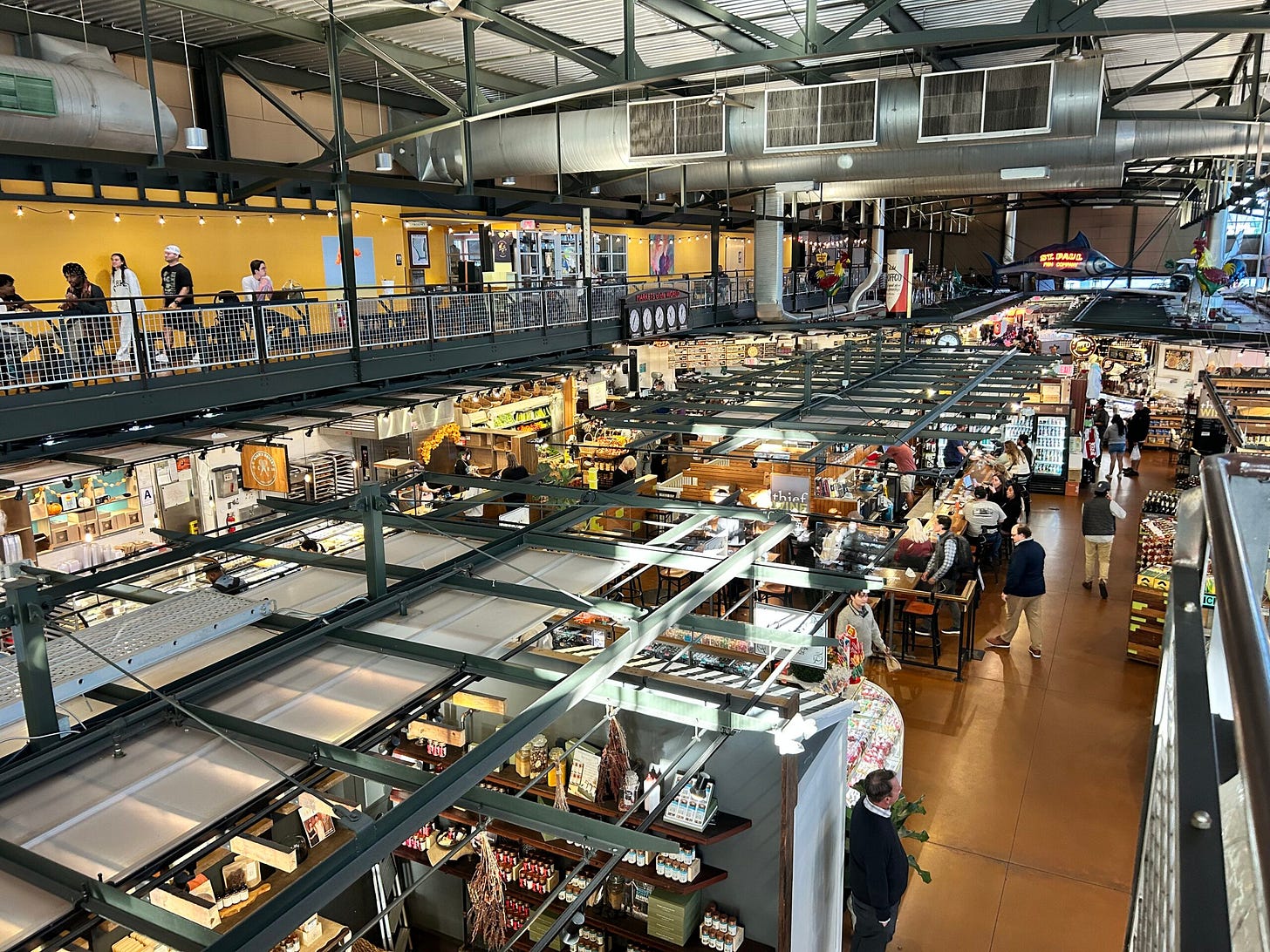 people, floors, market