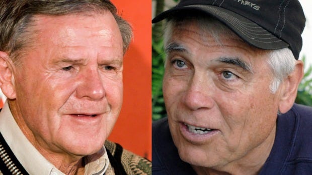 Denny Crum and Joe Kapp were local standouts before extraordinary athletic careers. (Associated Press photos)
