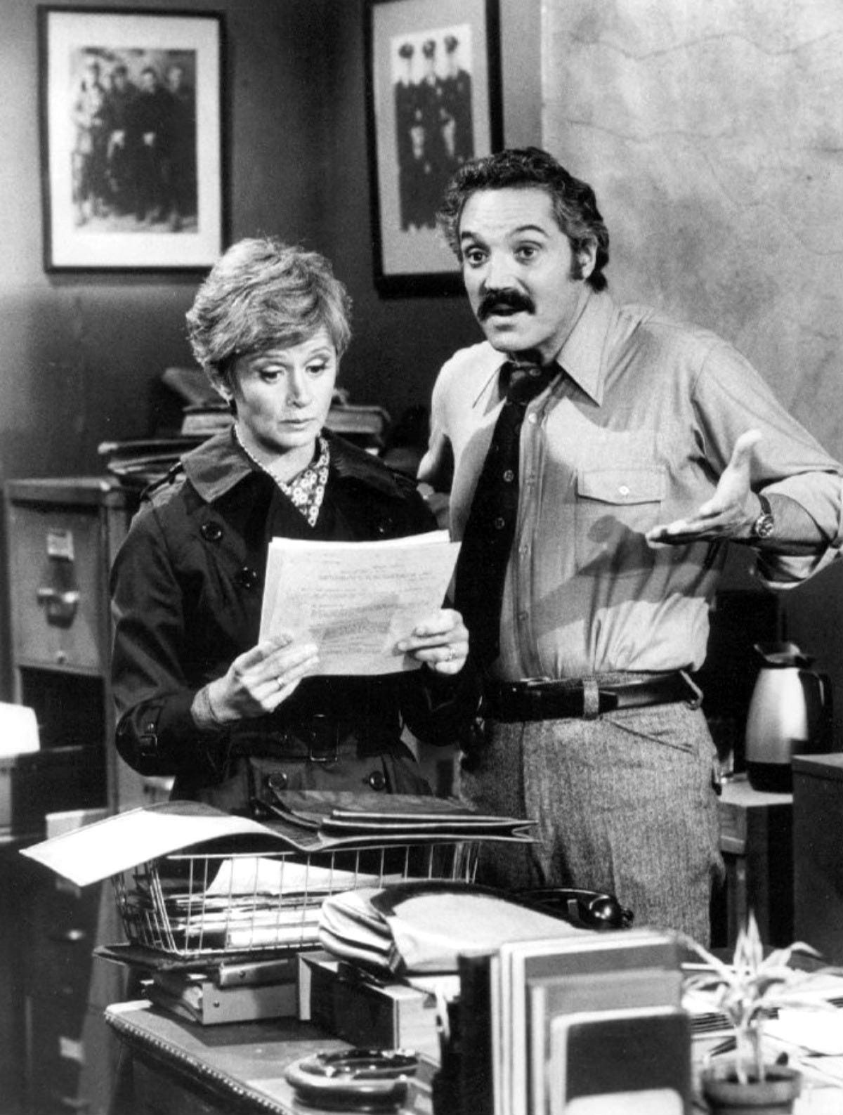 Barbara Barrie and Hal Linden on Barney Miller, 1975. Image: ABC Television via Wikimedia Commons