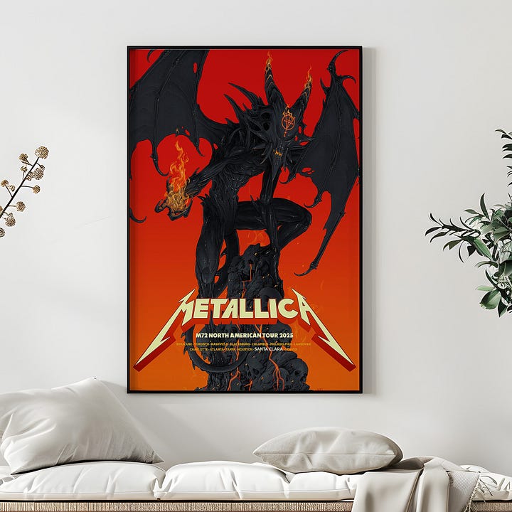 Metallica Concert Tour M72 World Tour June 20 2025 Santa Clara Levi’s Stadium – Santa Clara No‑Repeat Weekend Limp Bizkit & Ice Nine Kills Setlist Canvas Poster by Vance Kelly