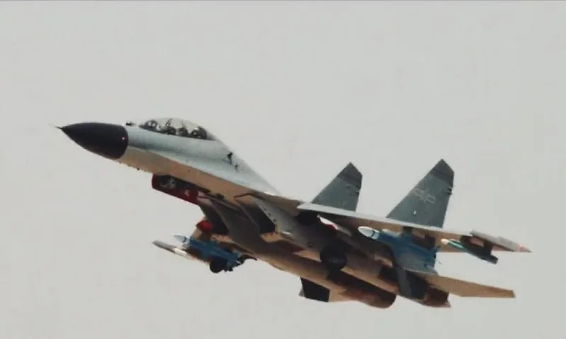 Two likely anti-radiation missiles of unknown designation and unknown operational status carried by a J-11BS Two likely anti-radiation missiles of unknown designation and unknown operational status carried by a J-11BS