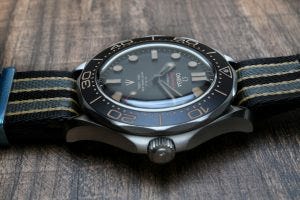 Omega Seamaster 300M "No Time To Die" Edition close up macro