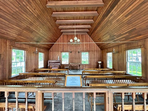 building, church, chalkboard, desks