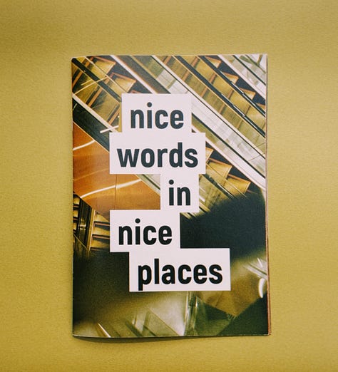 nice words in nice places zine shots