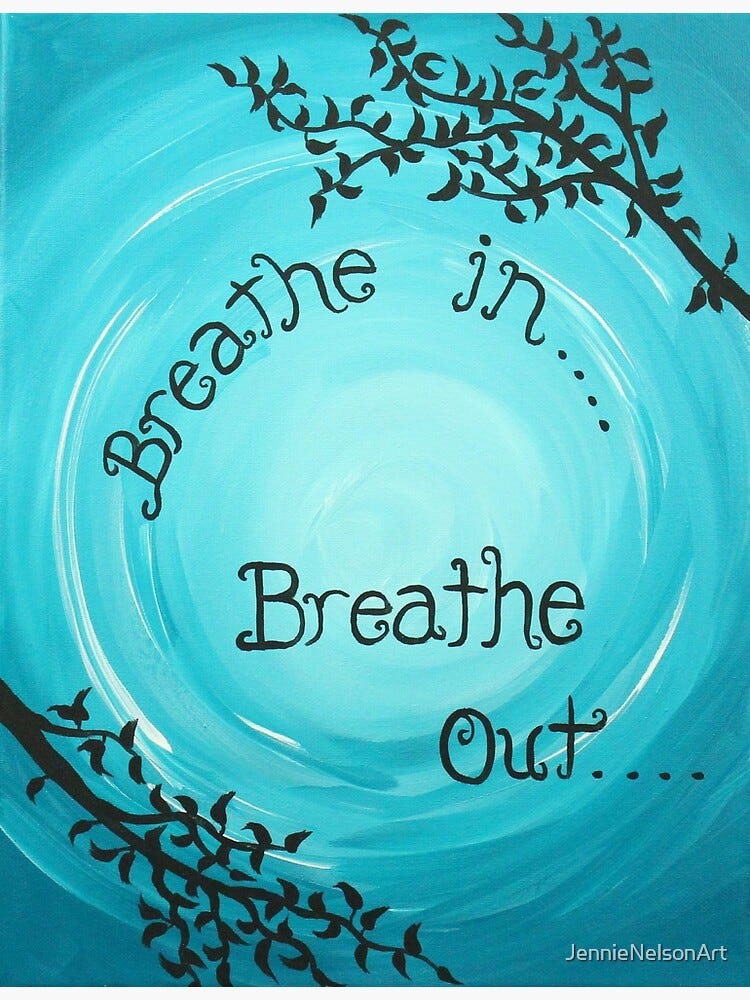 Mindfulness Reminder Quote - Breathe In..... Breathe Out..... Photographic  Print