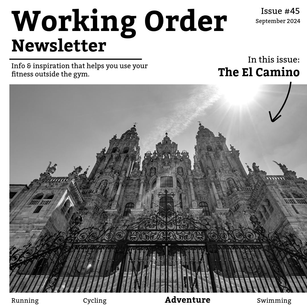 Black and white image of Camino de Santiago