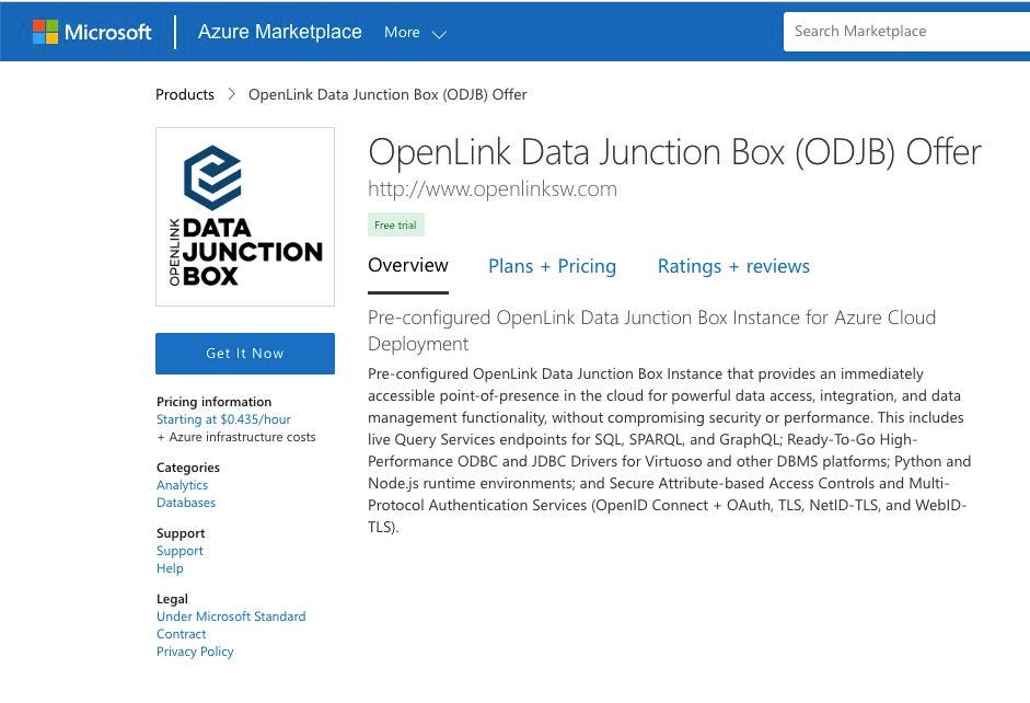 OpenLink Virtuoso Virtual Machine for the Microsoft Azure Cloud