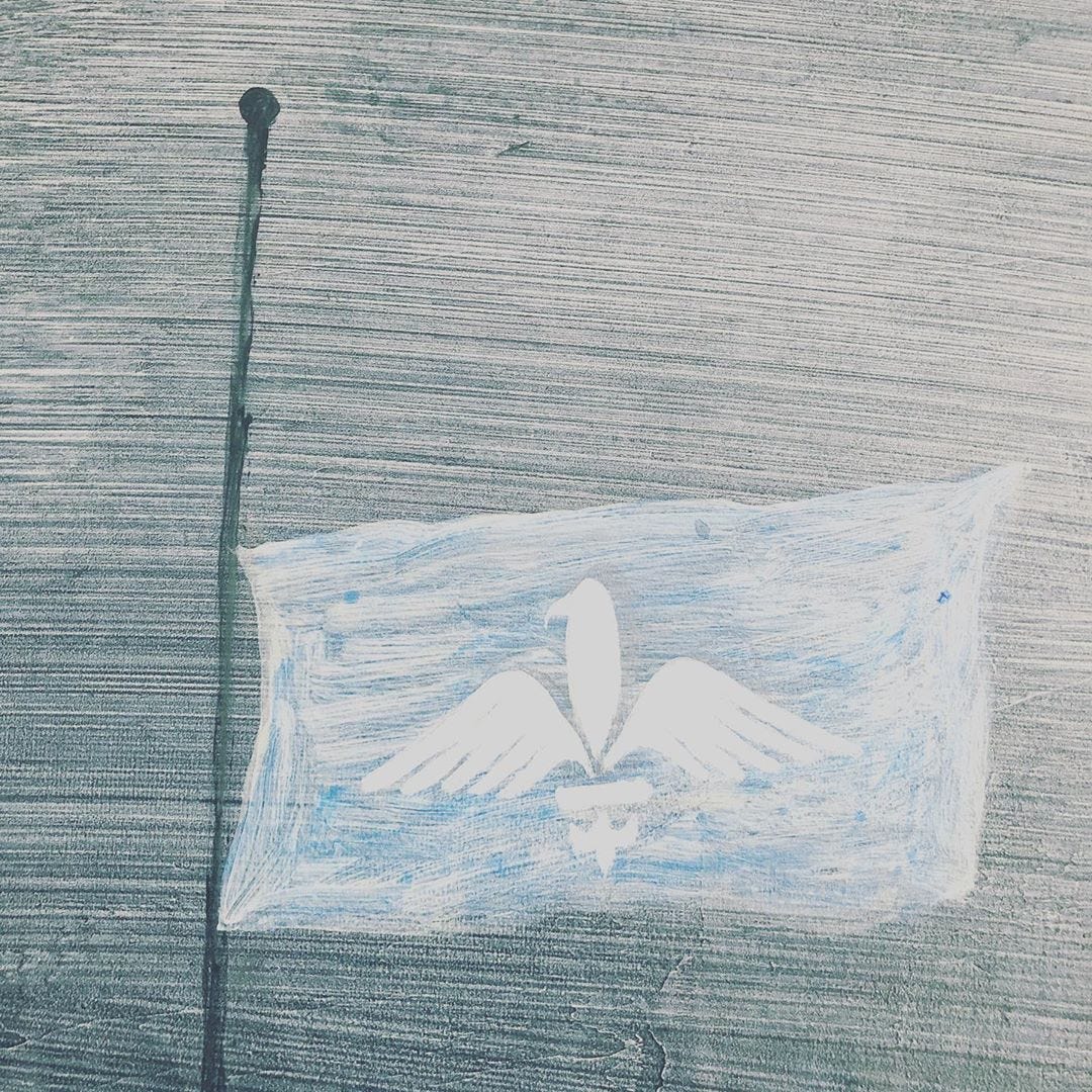A flag at half mast