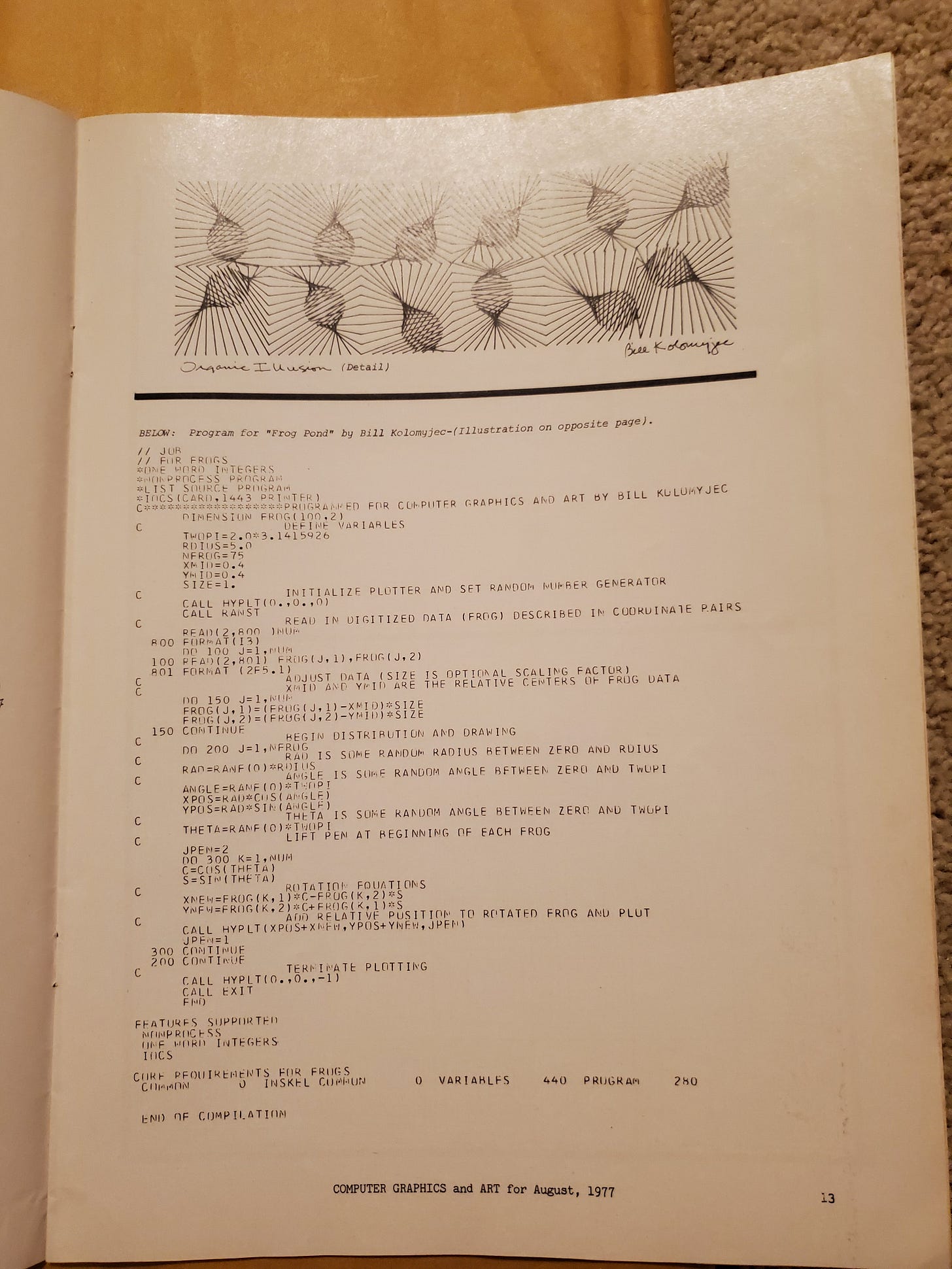 Code samples from Dr. Bill Kolomyjec using Fortran. 
