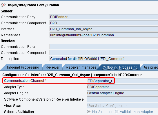 EDI Separator Receiver Communication Channel EDI Separator Receiver Communication Channel