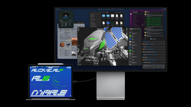 iPad Pro and iPadOS 26 bring even greater capability to drive external displays, now at a refresh rate of up to 120Hz.
