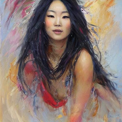 a selkie seal-maiden asian in love 