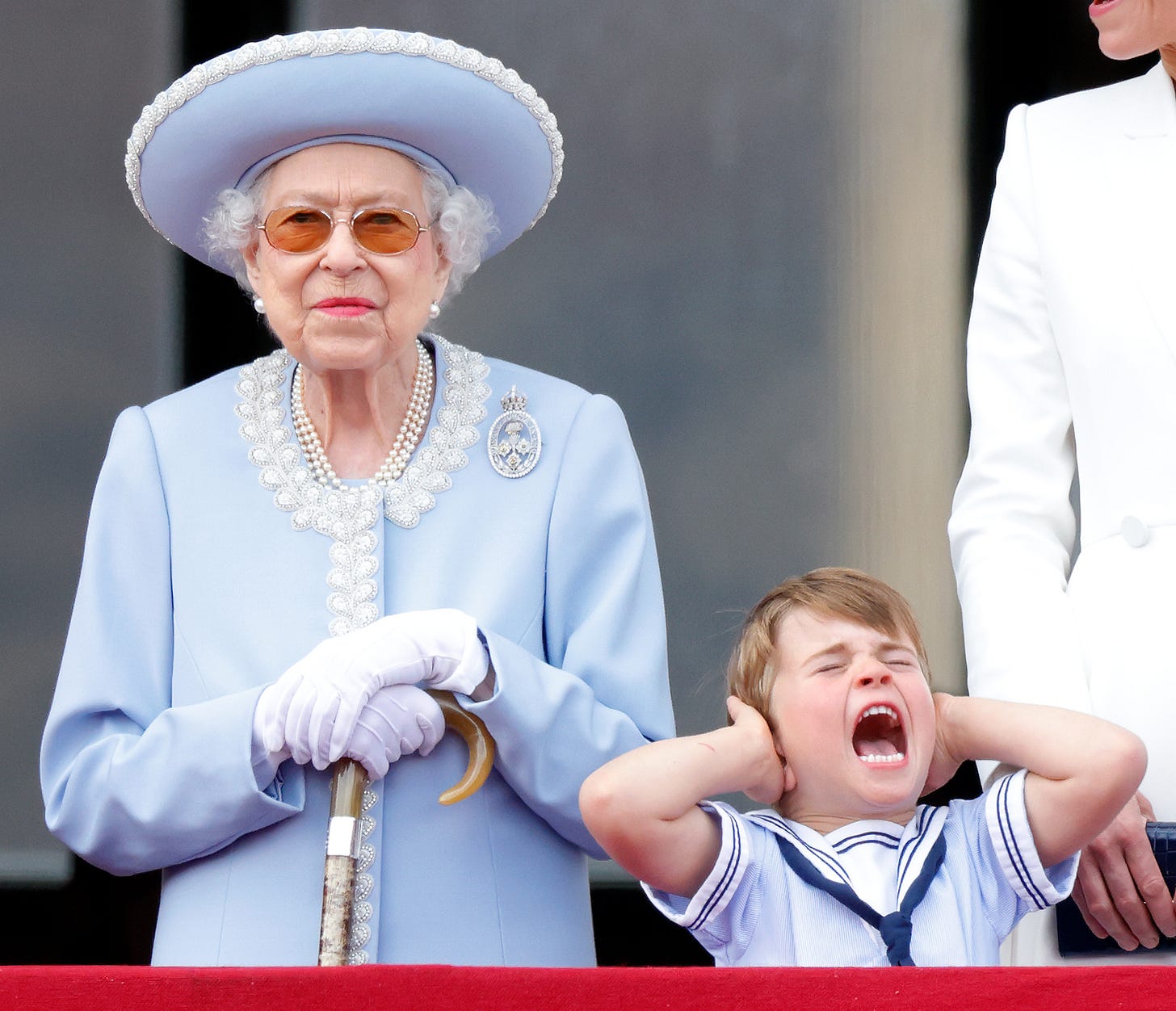the queen and prince louis at trooping the colour 2022