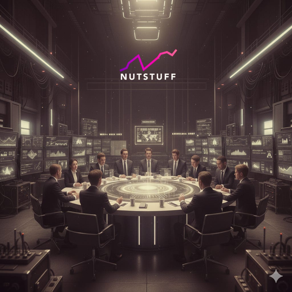 Several individuals sitting at a table, chatting in a well-lit room.