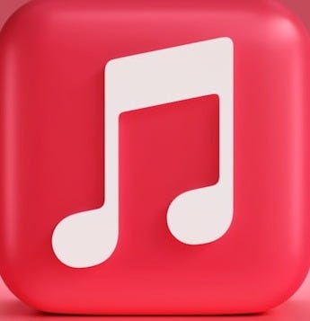 a red square with a musical note on it
