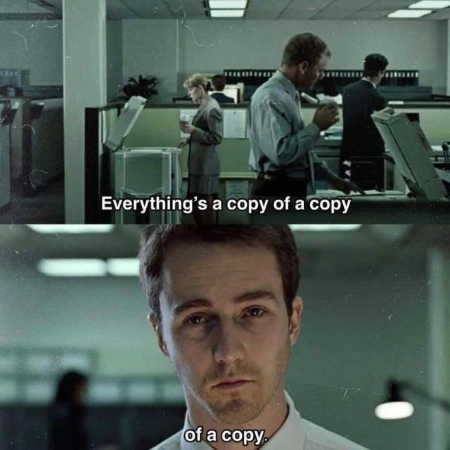Image tagged with fight club, a copy of a copy, movie scenes –  @linn-vicious on Tumblr