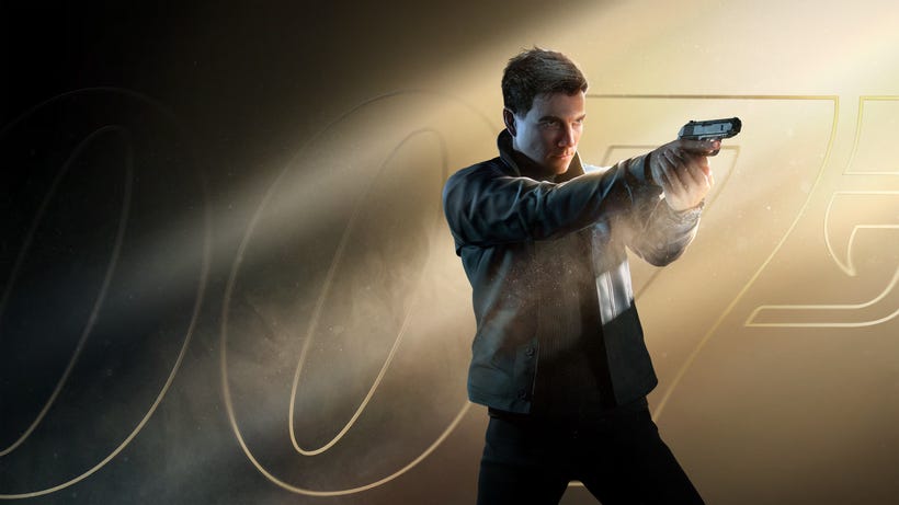 The key art for 007 First Light features Bond aiming a pistol in front of the etched number 007