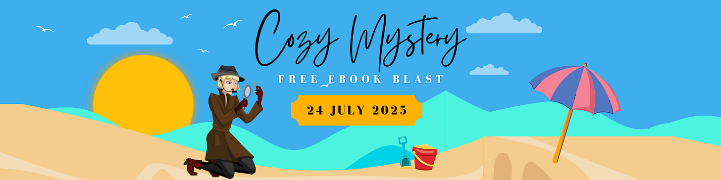 Promo graphic for the 24 July Cozy Mystery Book Blast