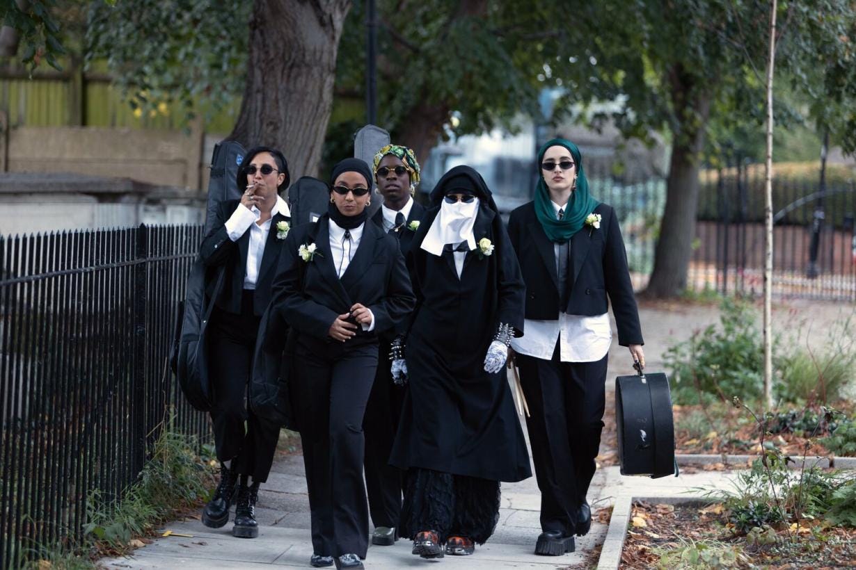 We Are Lady Parts cast walk to wedding