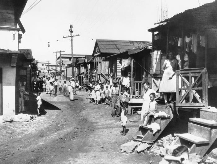 La Perla, a large slum in San Juan, Puerto Rico, 1934