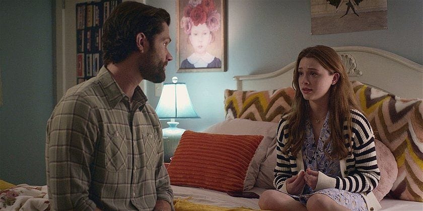 Walker STella ready for daddy Jared Padalecki to get in bed with her. Walker STella ready for daddy Jared Padalecki to get in bed with her.