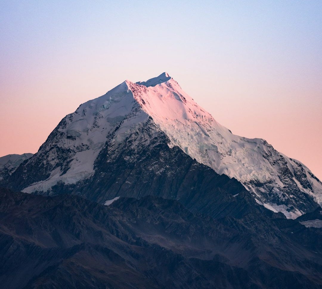 ice-capped mountain at daytime