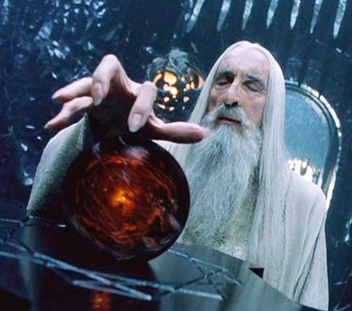 High Quality Saruman and Palantir Blank Meme Template