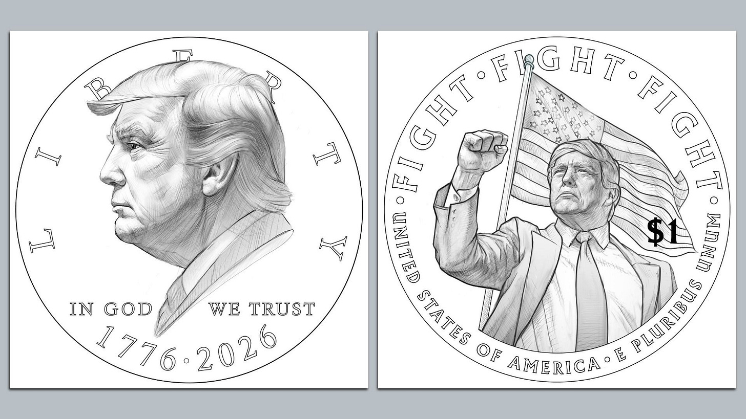 $1 Trump coin: Treasury shares draft design for America's 250th
