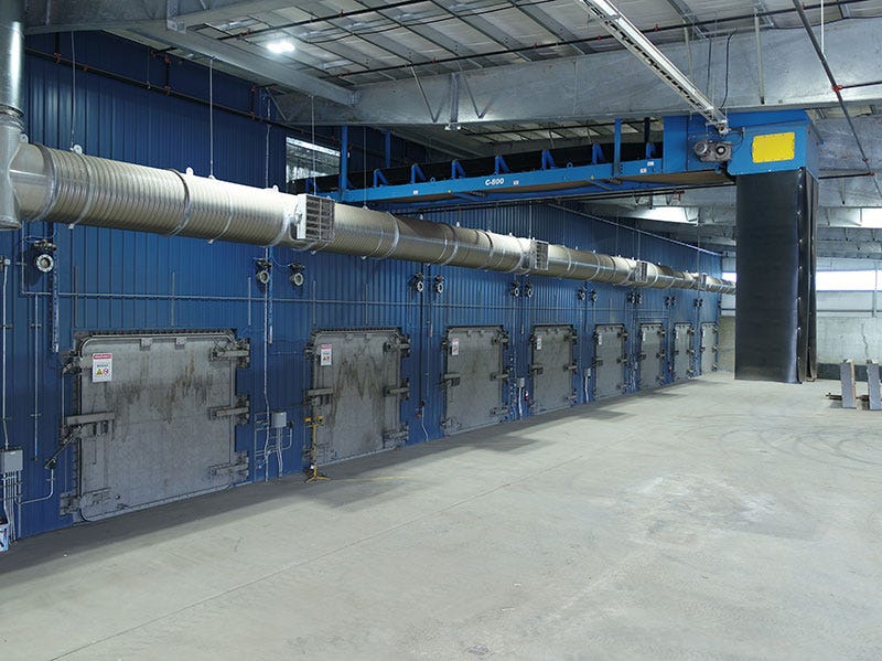 Sealed chambers inside Edmonton’s anaerobic digestion facility Sealed chambers inside Edmonton’s anaerobic digestion facility