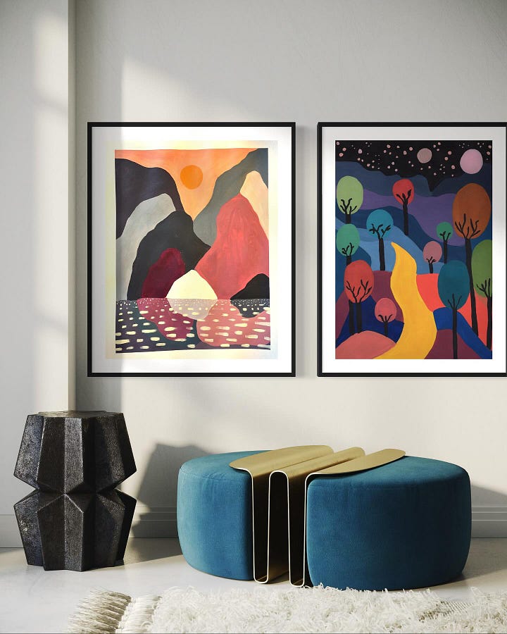 Deux toiles inspirées de Paul Klee et Nicolas Party. Un exercice de réinterprétation en cours d’art, devenu réflexion personnelle. J’y ai mis mes couleurs, mes textures, mes décisions. Et en les regardant, je pense à l’inclusion radicale : plusieurs couleurs qui coexistent, se répondent, transforment le paysage. Pas besoin de tout expliquer quand on peut le montrer.