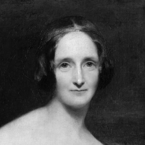 Black-and-white portrait of Mary Wollstonecraft Shelley, who wrote the short story "Transformation."